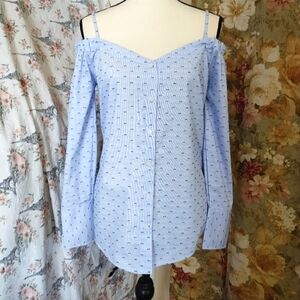 New!!!!  Off the shoulder button up blouse...